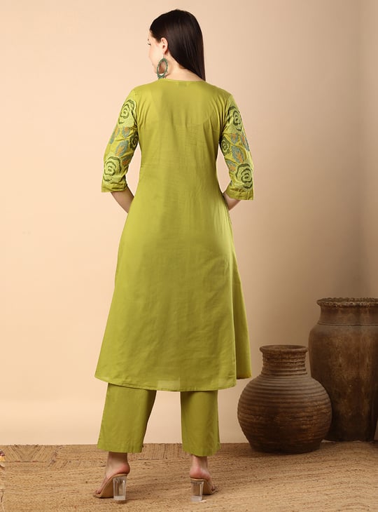 Harvest Gold Pintuck Embroidered Co-ord Set