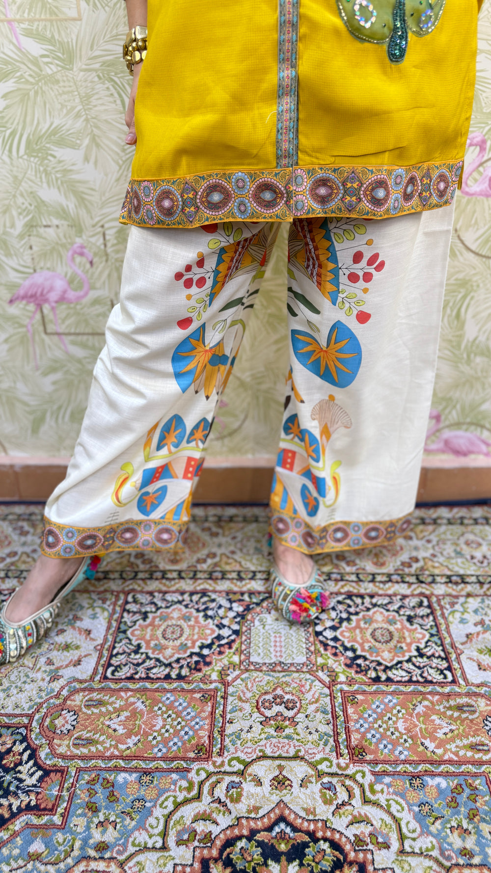 Mustard Leaf Embroidered Coord Set