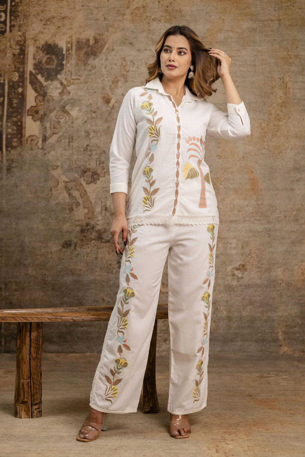 Vintage Garden Embroidered Co-ord Set