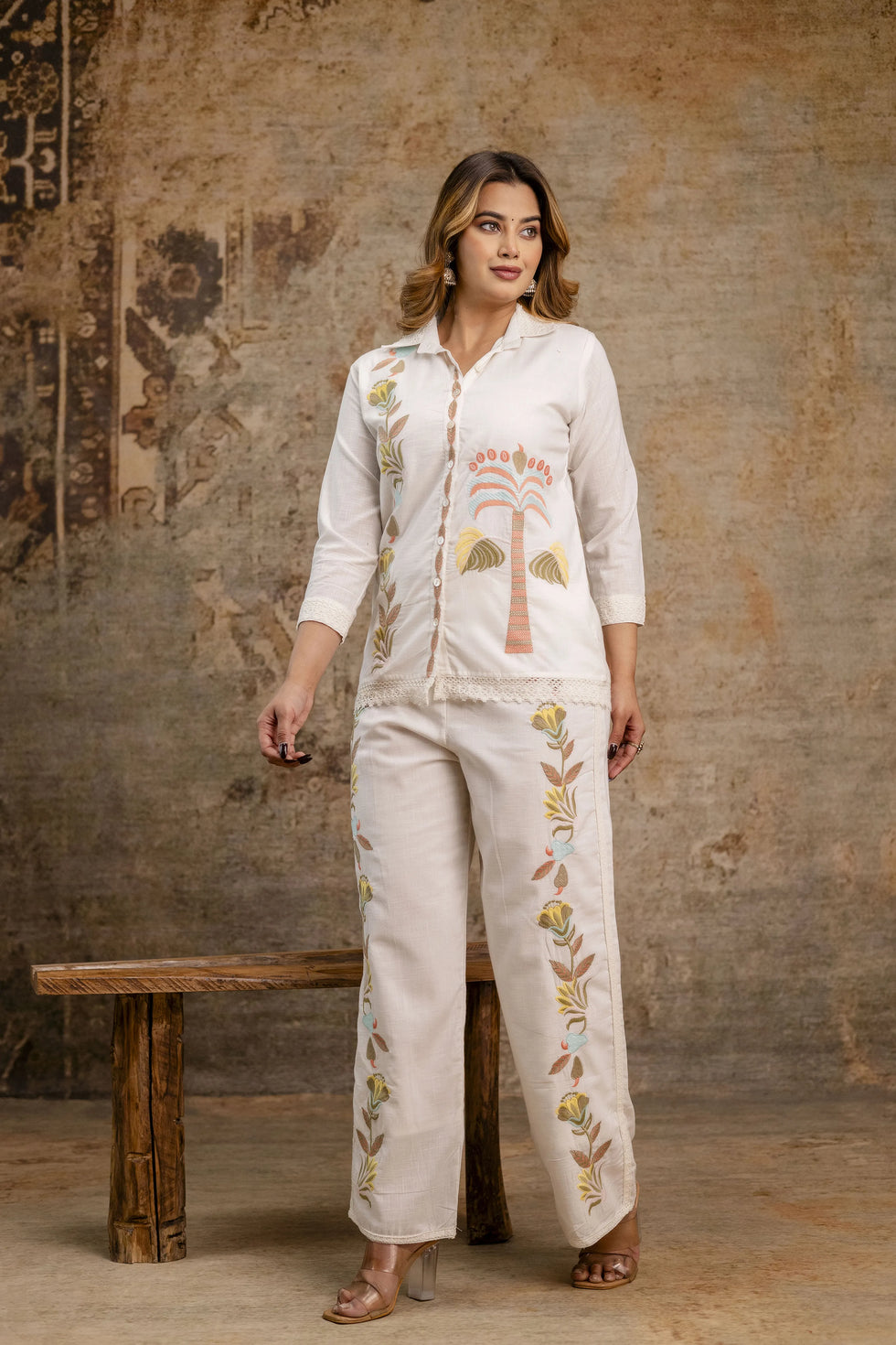 Vintage Garden Embroidered Co-ord Set
