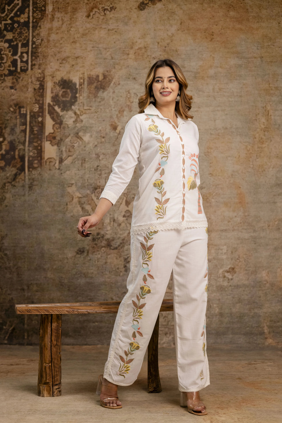 Vintage Garden Embroidered Co-ord Set