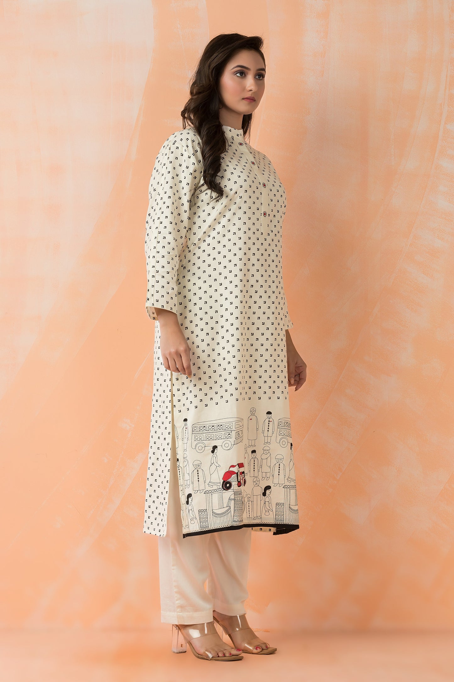 Urban Sketch Pure Cotton Kurta Set
