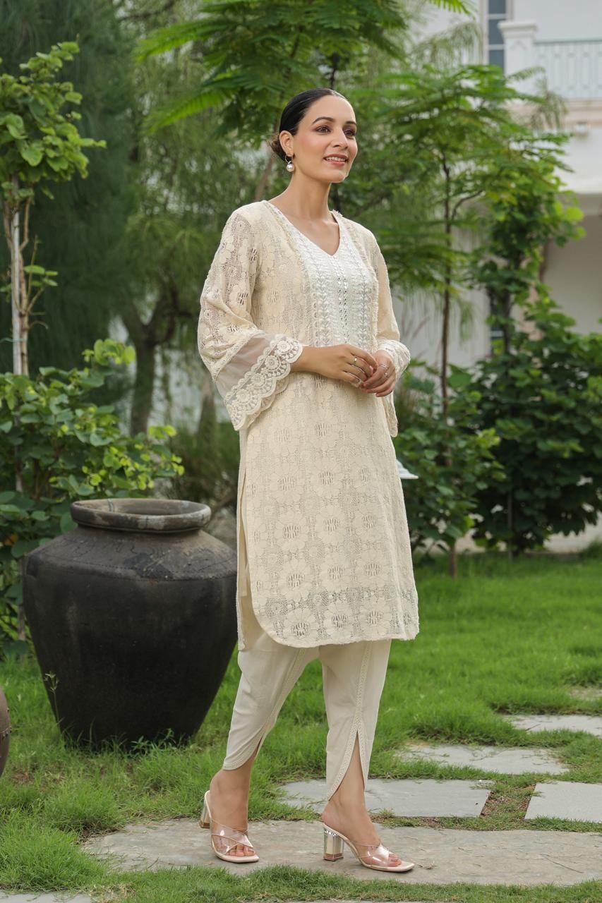 Ivory Grace Embroidered Kurta Set