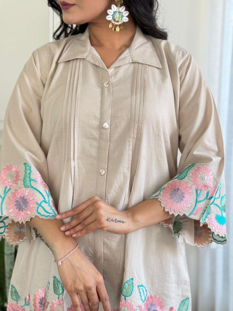 Ivory Bloom Embroidered Co-ord Set