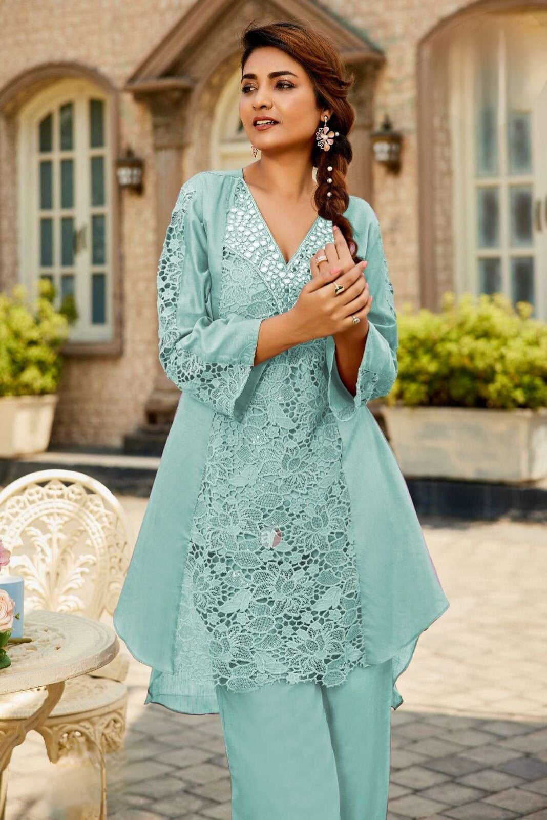Misty Aqua Lace Co-ord Set