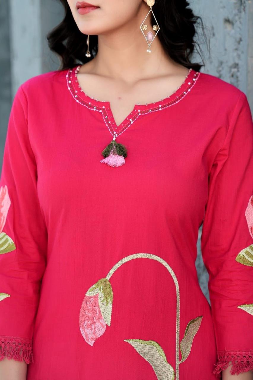 Gulbagh Hand-Printed Mul Cotton Set with Dupatta