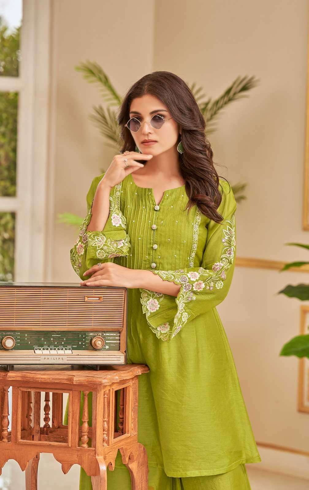 Sunlit Blossom Mul Chanderi Co-ord Set