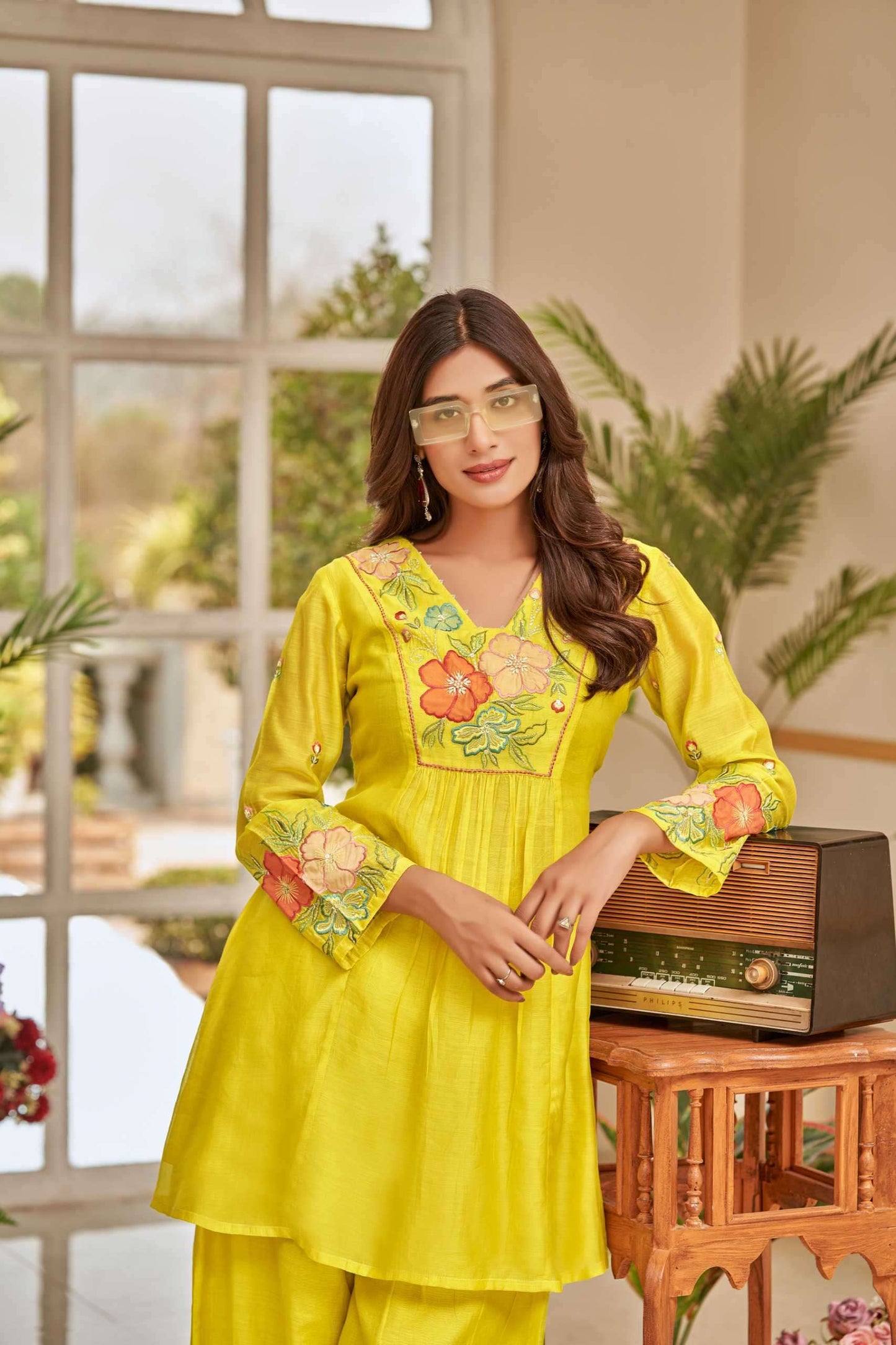 Sunlit Blossom Mul Chanderi Co-ord Set