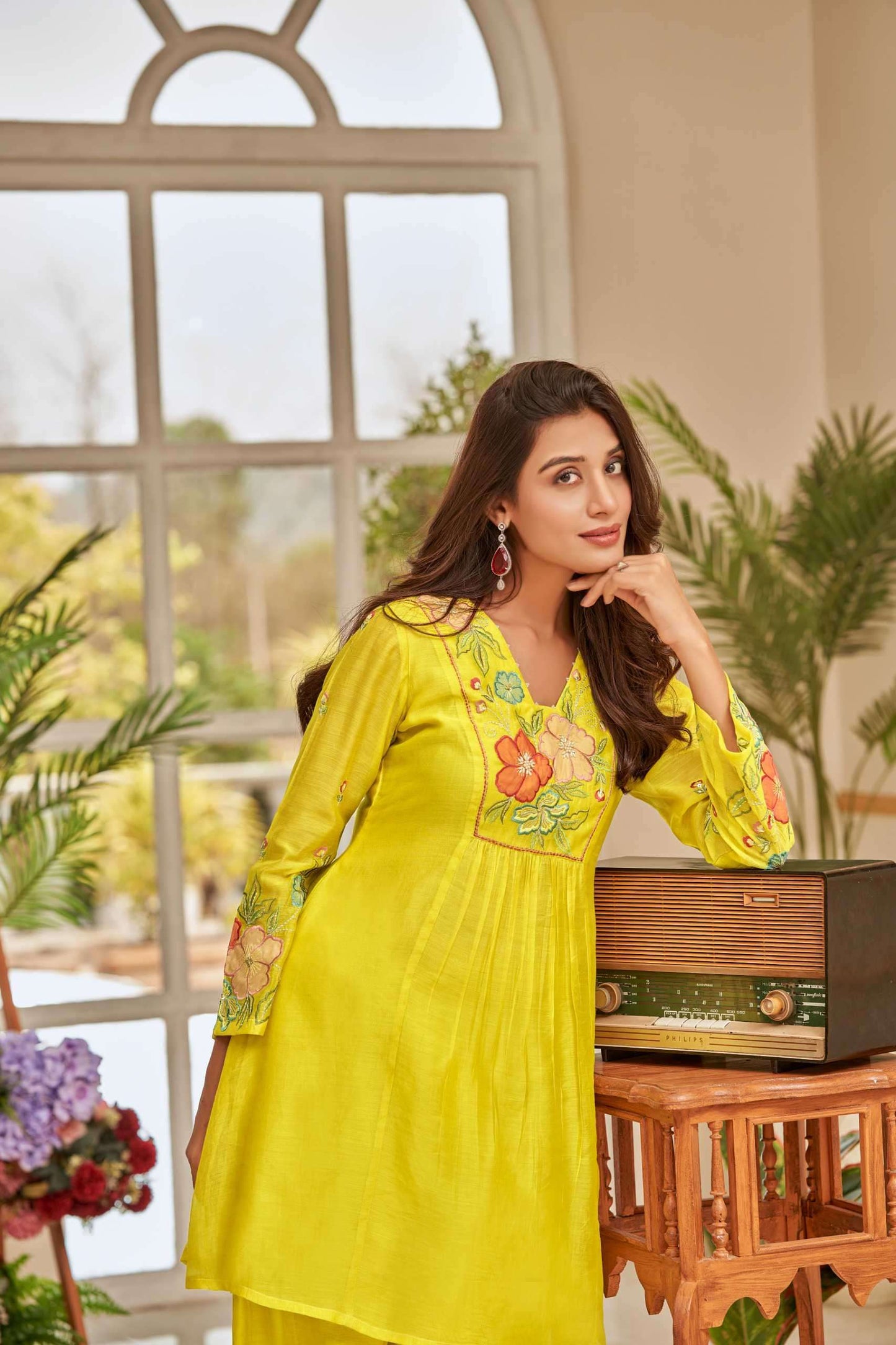 Sunlit Blossom Mul Chanderi Co-ord Set