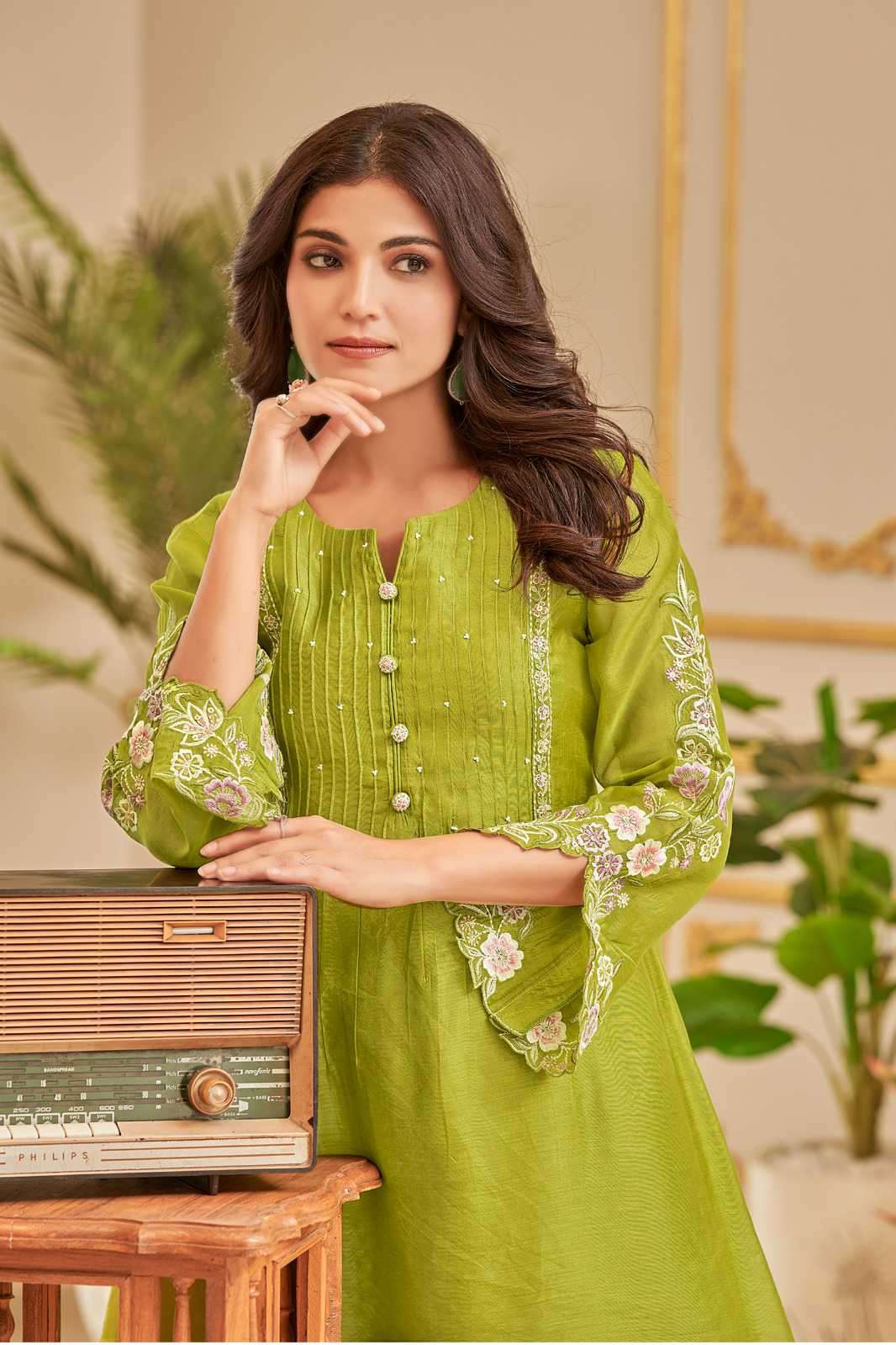 Sunlit Blossom Mul Chanderi Co-ord Set
