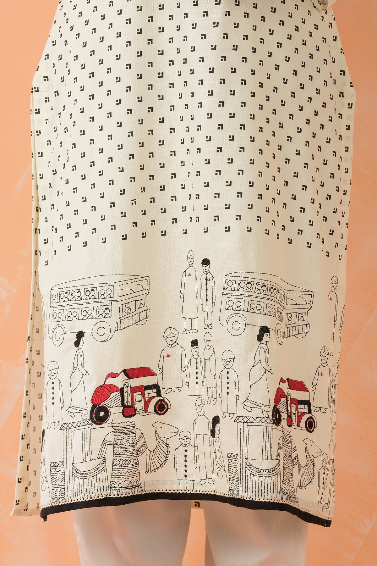 Urban Sketch Pure Cotton Kurta Set