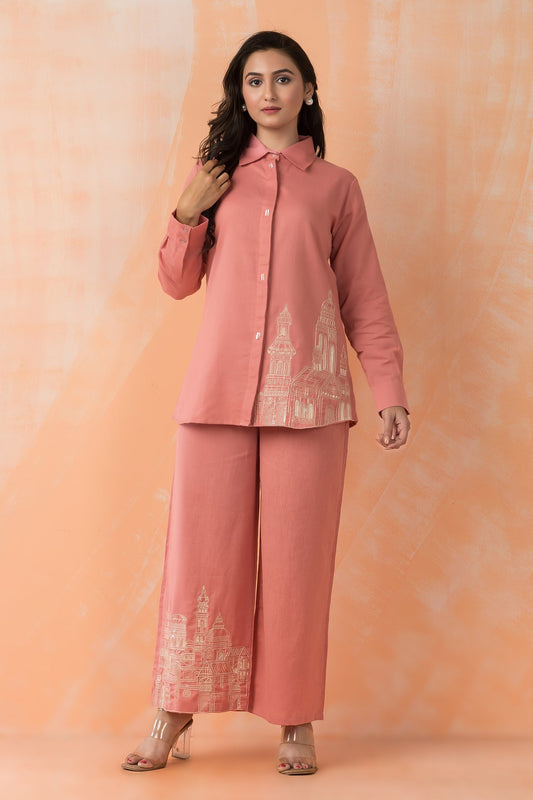Terracotta Skyline Embroidered Co-ord Set