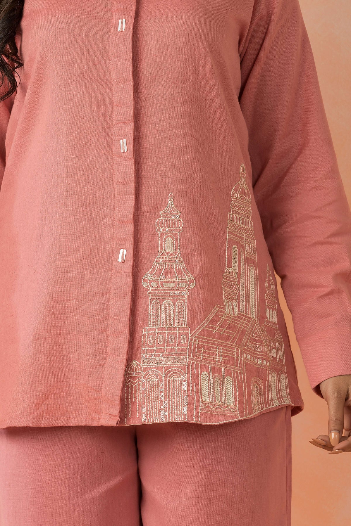 Terracotta Skyline Embroidered Co-ord Set