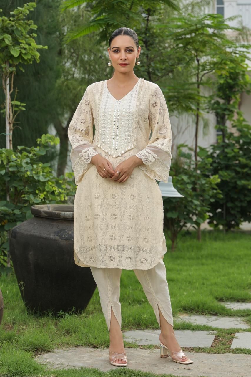 Ivory Grace Embroidered Kurta Set
