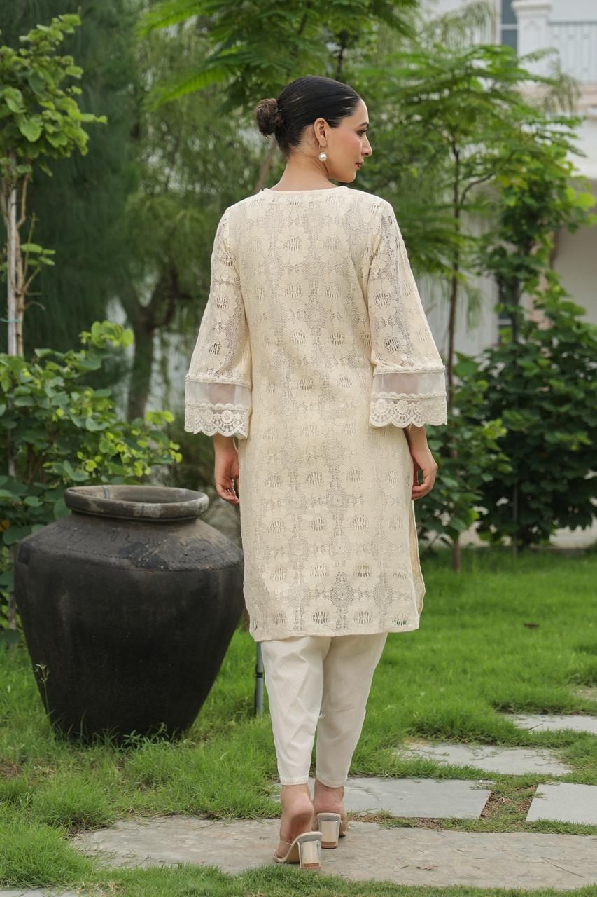 Ivory Grace Embroidered Kurta Set