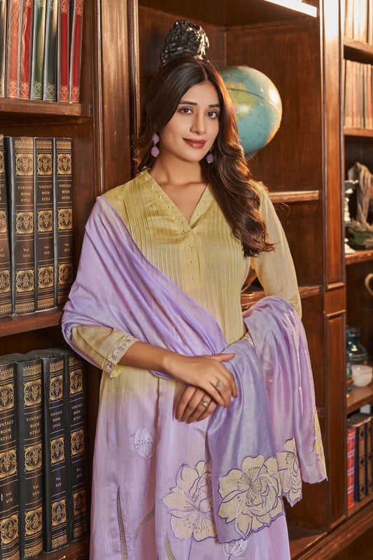 Lavender Bloom Ombre Kurta Set