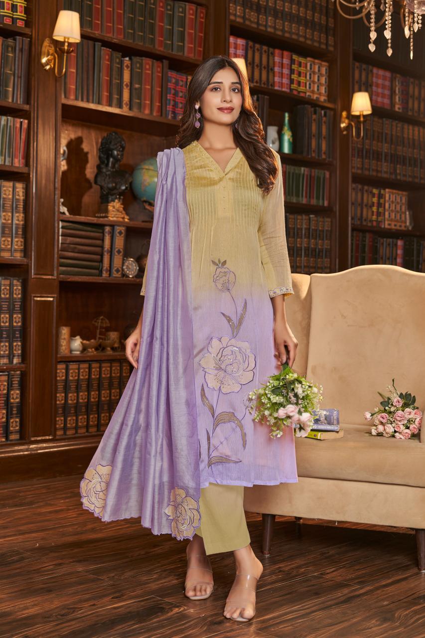 Lavender Bloom Ombre Kurta Set