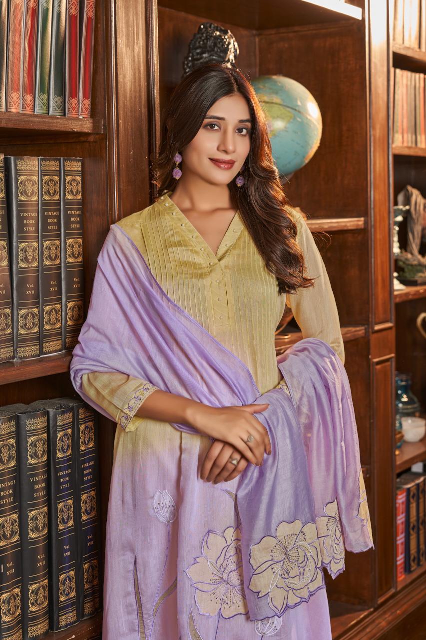 Lavender Bloom Ombre Kurta Set