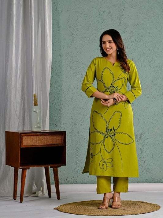 Verdant Bloom Embroidered Co-ord Set