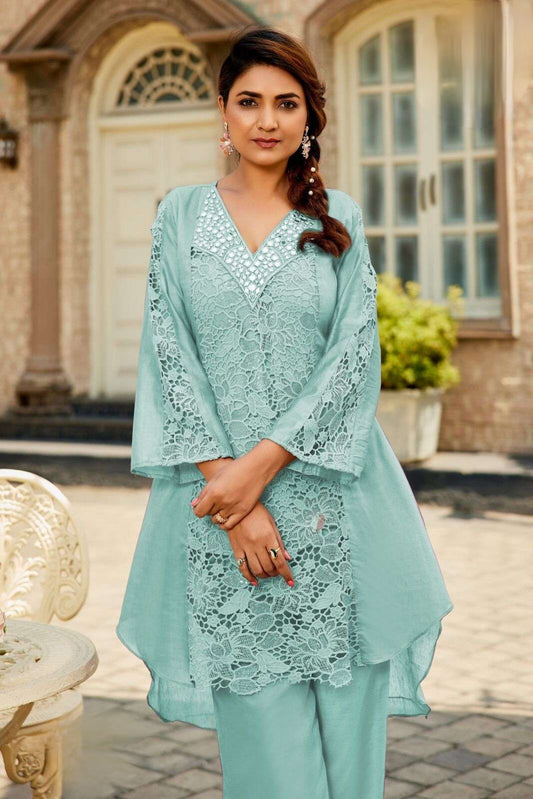 Misty Aqua Lace Co-ord Set