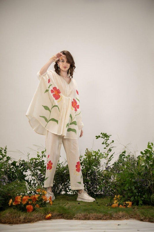 Hand-Painted Floral Kaftaan Cords Set
