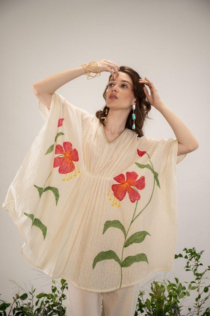Hand-Painted Floral Kaftaan Cords Set