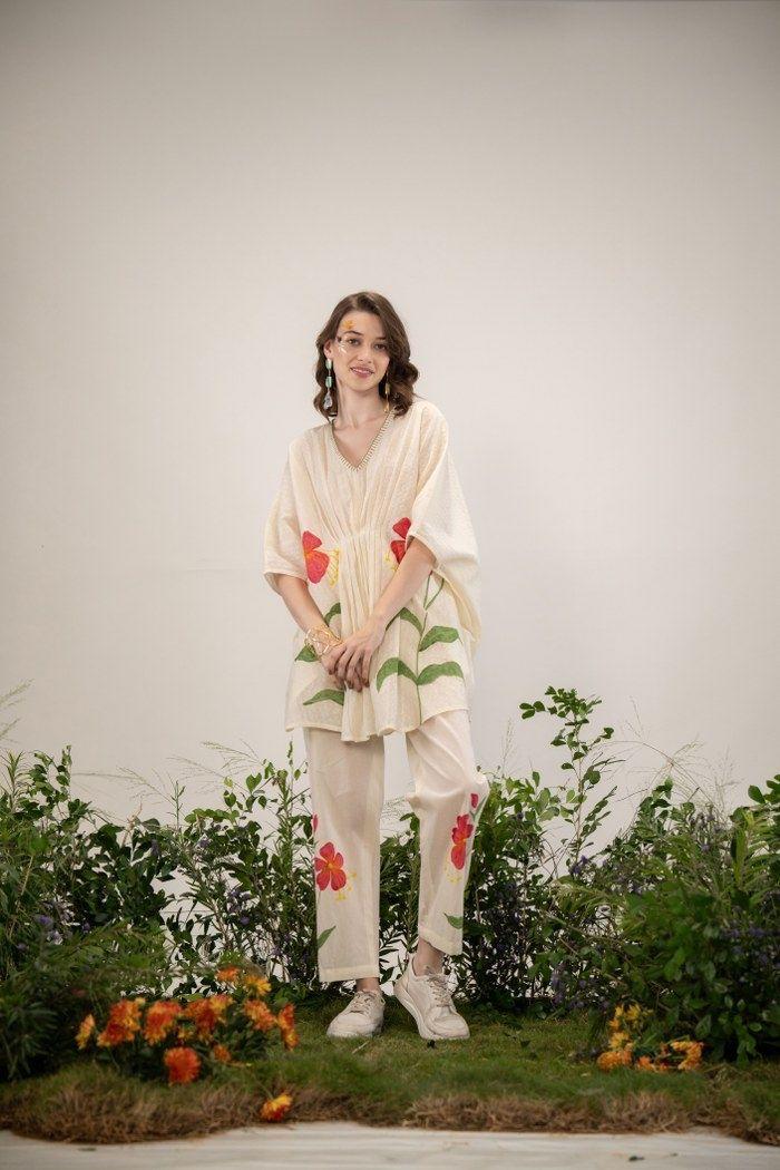 Hand-Painted Floral Kaftaan Cords Set