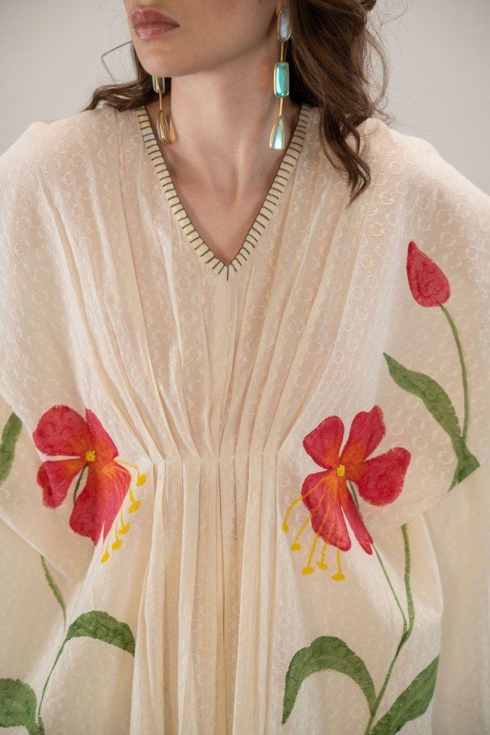 Hand-Painted Floral Kaftaan Cords Set