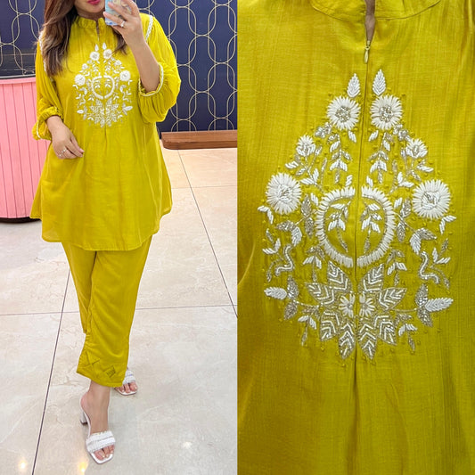 Sunshine Yellow Embroidered Co-ord Set